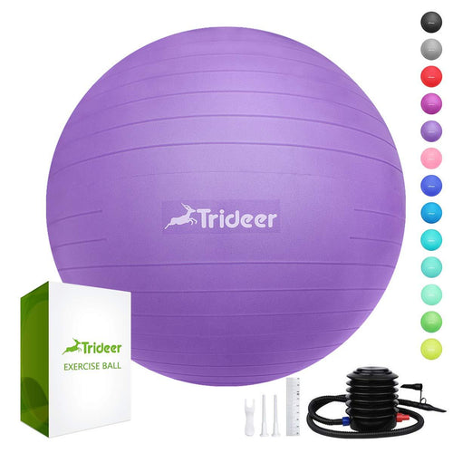 Trideer Exercise Ball (45-85cm) Extra Thick Yoga Ball Chair - Purple
