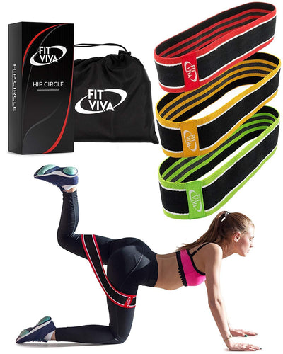 Fit Viva Fabric Resistance Bands Set - Booty Hip Bands for Legs, Shoulders and Arms Exerc